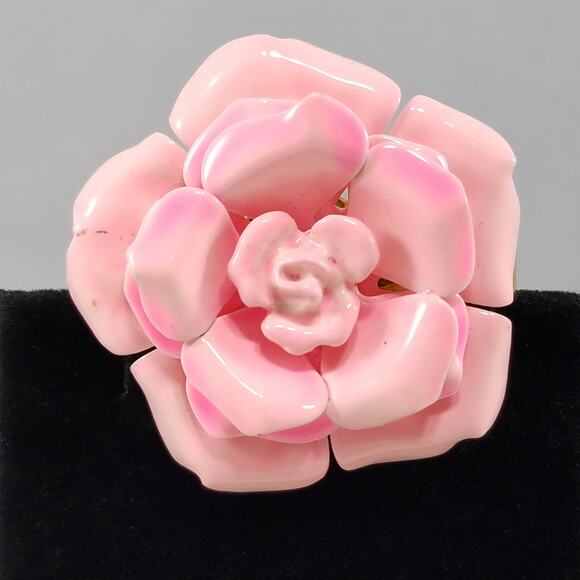 Vintage Pink Scarf Clip, Flower Power, 1960s Jewelry - Picture 10 of 10